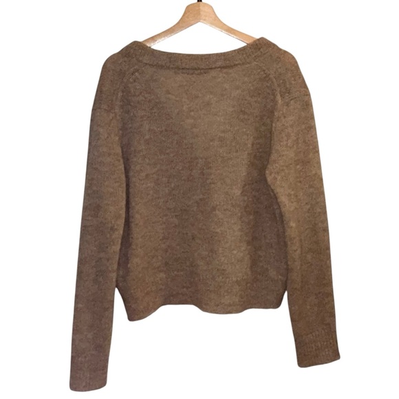 Jenni Kayne Boyfriend Alpaca Wool Blend V-Neck Button-Up Cardigan Sweater - Picture 4 of 6